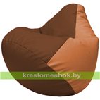 Бескаркасное кресло-мешок Груша Г2.3-0720 коричневый, оранжевый