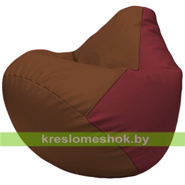 Бескаркасное кресло-мешок Груша Г2.3-0721 коричневый, бордовый