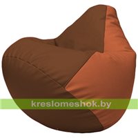 Бескаркасное кресло-мешок Груша Г2.3-0723 коричневый, оранжевый