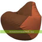 Бескаркасное кресло-мешок Груша Г2.3-0723 коричневый, оранжевый