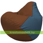 Бескаркасное кресло-мешок Груша Г2.3-0736 коричневый, голубой