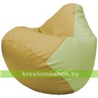 Бескаркасное кресло-мешок Груша Г2.3-0804 охра, светло-салатовый
