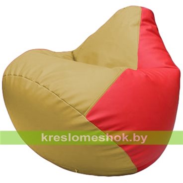 Бескаркасное кресло-мешок Груша Г2.3-0809 охра, красный