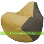 Бескаркасное кресло-мешок Груша Г2.3-0817 охра, серый
