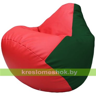 Бескаркасное кресло-мешок Груша Г2.3-0901 красный, зелёный