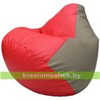 Бескаркасное кресло-мешок Груша Г2.3-0902 красный, светло-серый