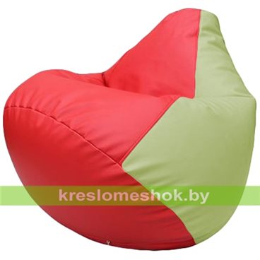 Бескаркасное кресло-мешок Груша Г2.3-0904 красный, светло-салатовый