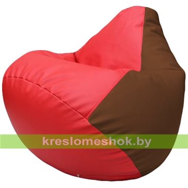 Бескаркасное кресло-мешок Груша Г2.3-0907 красный, коричневый