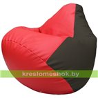 Бескаркасное кресло-мешок Груша Г2.3-0916 красный, чёрный