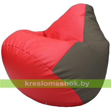 Бескаркасное кресло-мешок Груша Г2.3-0917 красный, серый