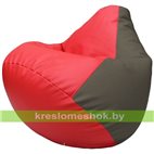 Бескаркасное кресло-мешок Груша Г2.3-0917 красный, серый