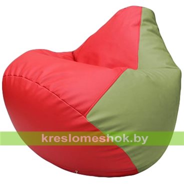 Бескаркасное кресло-мешок Груша Г2.3-0919 красный, оливковый