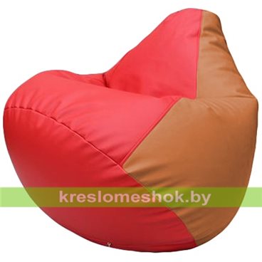Бескаркасное кресло-мешок Груша Г2.3-0920 красный оранжевый