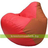 Бескаркасное кресло-мешок Груша Г2.3-0923 красный, оранжевый