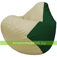 Бескаркасное кресло-мешок Груша Г2.3-1001 светло-бежевый, зелёный