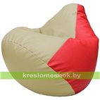 Бескаркасное кресло-мешок Груша Г2.3-1009 светло-бежевый, красный
