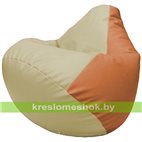 Бескаркасное кресло-мешок Груша Г2.3-1020 светло-бежевый, оранжевый