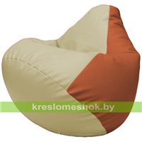 Бескаркасное кресло-мешок Груша Г2.3-1023 светло-бежевый, оранжевый