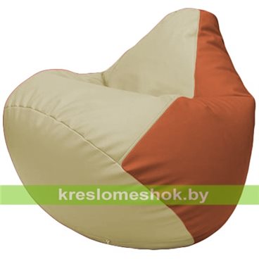 Бескаркасное кресло-мешок Груша Г2.3-1023 светло-бежевый, оранжевый