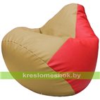 Бескаркасное кресло-мешок Груша Г2.3-1309 бежевый, красный