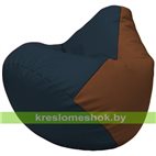 Бескаркасное кресло-мешок Груша Г2.3-1507 синий, коричневый