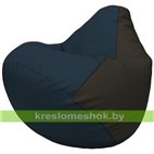 Бескаркасное кресло-мешок Груша Г2.3-1516 синий, чёрный