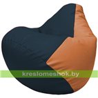 Бескаркасное кресло-мешок Груша Г2.3-1520 синий, оранжевый
