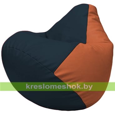 Бескаркасное кресло-мешок Груша Г2.3-1523 синий, оранжевый