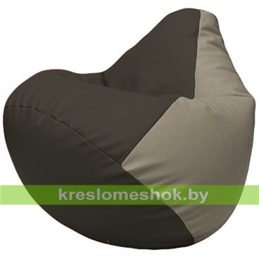 Бескаркасное кресло-мешок Груша Г2.3-1602 чёрный, светло-серый