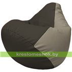 Бескаркасное кресло-мешок Груша Г2.3-1602 чёрный, светло-серый