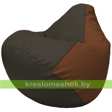 Бескаркасное кресло-мешок Груша Г2.3-1607 чёрный, коричневый