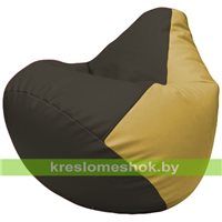 Бескаркасное кресло-мешок Груша Г2.3-1608 чёрный, охра