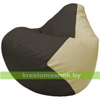Бескаркасное кресло-мешок Груша Г2.3-1610 чёрный, светло-бежевый
