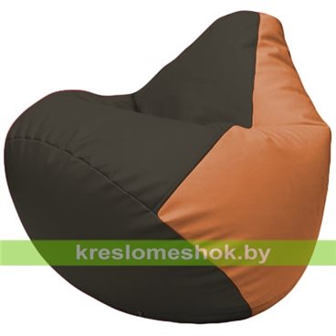 Бескаркасное кресло-мешок Груша Г2.3-1620 чёрный, оранжевый