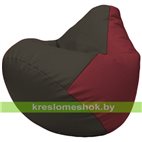 Бескаркасное кресло-мешок Груша Г2.3-1621 чёрный, бордовый