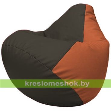 Бескаркасное кресло-мешок Груша Г2.3-1623 чёрный, оранжевый