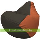 Бескаркасное кресло-мешок Груша Г2.3-1623 чёрный, оранжевый