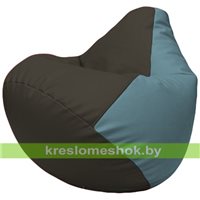Бескаркасное кресло-мешок Груша Г2.3-1636 чёрный, голубой