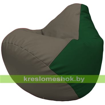 Бескаркасное кресло-мешок Груша Г2.3-1701 серый, зелёный