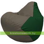 Бескаркасное кресло-мешок Груша Г2.3-1701 серый, зелёный