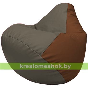 Бескаркасное кресло-мешок Груша Г2.3-1707 серый, коричневый