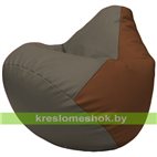 Бескаркасное кресло-мешок Груша Г2.3-1707 серый, коричневый