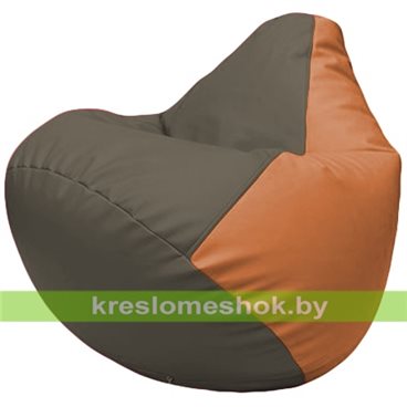 Бескаркасное кресло-мешок Груша Г2.3-1720 серый, оранжевый