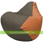 Бескаркасное кресло-мешок Груша Г2.3-1720 серый, оранжевый