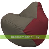Бескаркасное кресло-мешок Груша Г2.3-1721 серый, бордовый