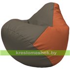 Бескаркасное кресло-мешок Груша Г2.3-1723 серый, оранжевый
