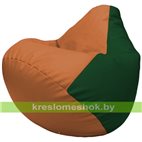 Бескаркасное кресло-мешок Груша Г2.3-2001 оранжевый, зелёный