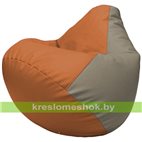 Бескаркасное кресло-мешок Груша Г2.3-2002 оранжевый, светло-серый