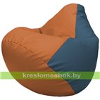 Бескаркасное кресло-мешок Груша Г2.3-2003 оранжевый, синий