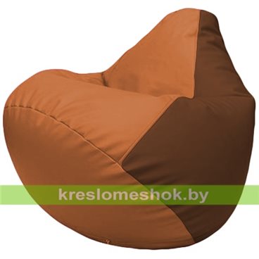 Бескаркасное кресло-мешок Груша Г2.3-2007 оранжевый, коричневый